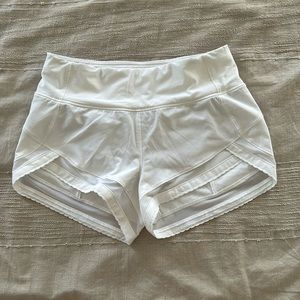 White Lululemon Make a Move Shorts